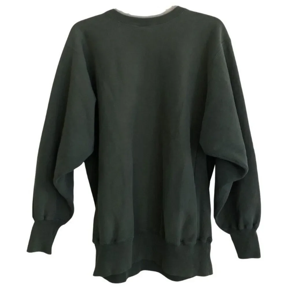 VTG Champion Reverse Weave Sweatshirt Mens Sz XL Crewneck Green Gold Embroidered